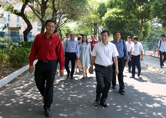 27442Bộ trưởng Nguyễn Ngọc Thiện cùng lãnh đạo các Cục, Vụ ngành VHTTDL thăm cơ sở vật chất trường ĐH TDTT TP HCM
