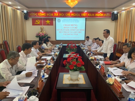 Chào mừng đoàn cán bộ Sở Văn hóa, Thể thao và Du lịch tỉnh Tây Ninh đến thăm và làm việc tại Trung tâm.